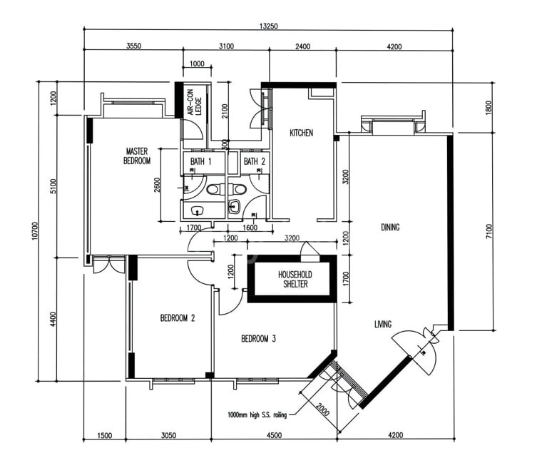 unique HDB layout 2 1