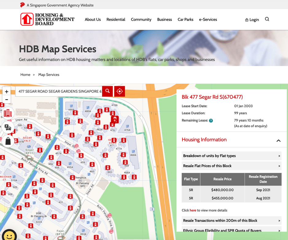 HDB map services