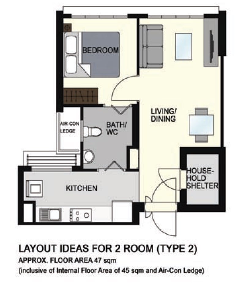 Woodlands Glen 2 Room Flat Type 2