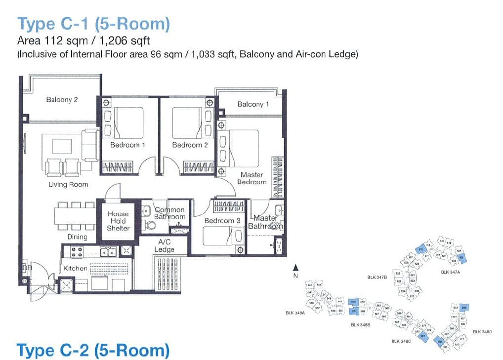 Adora Green 5 Room Flat Floor Plan