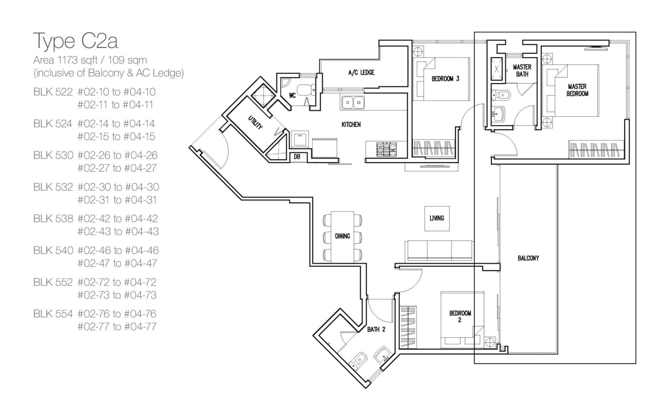 Skies Miltonia Type C2A unit layout