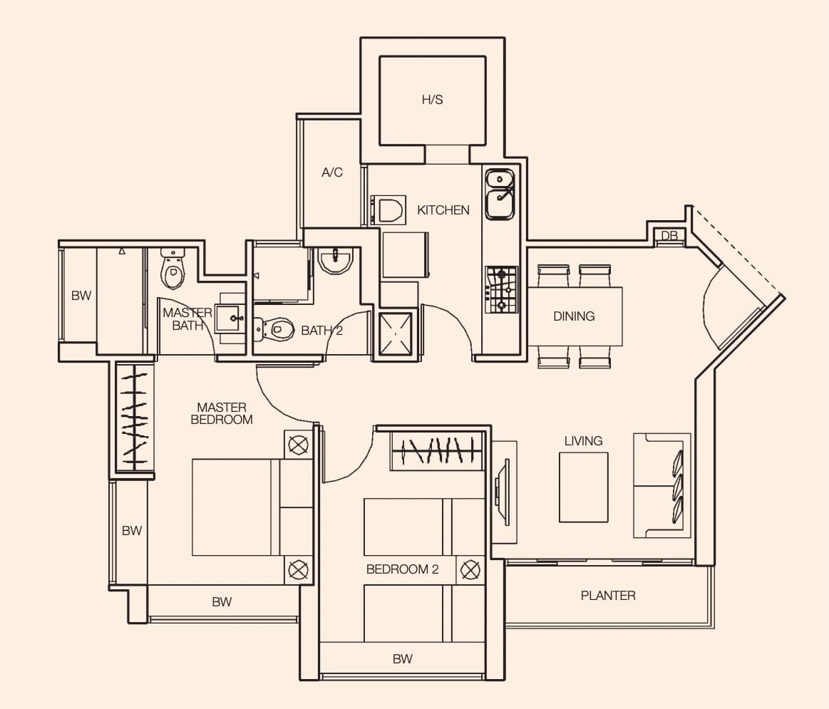 The Peak @ Toa Payoh 3 Room Floor Plan