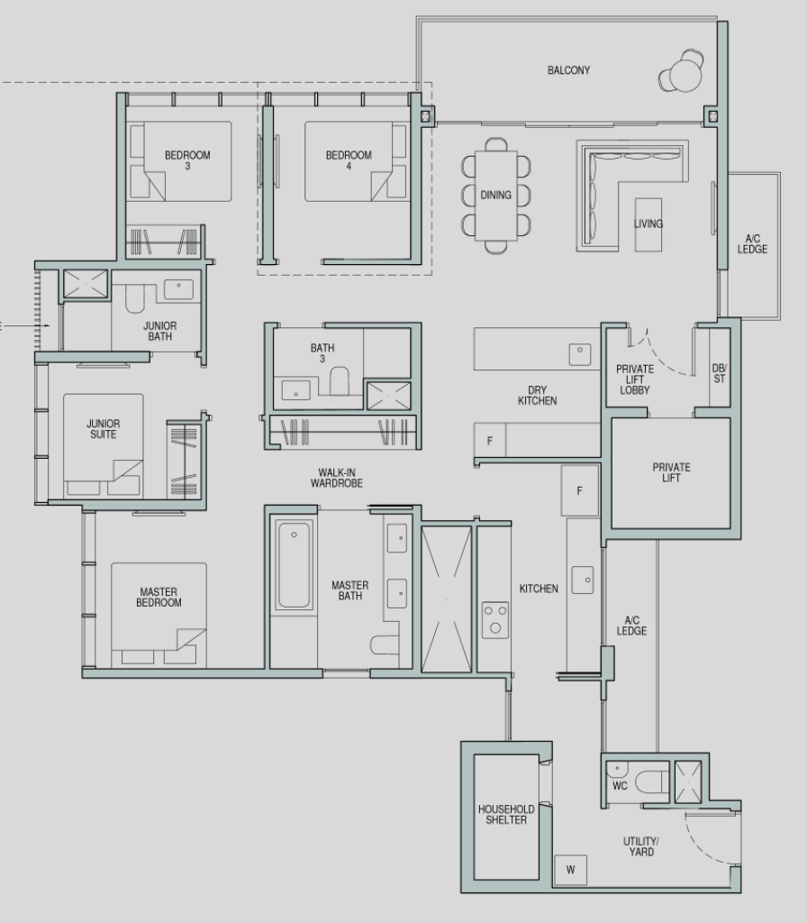 Kopar at Newton 4 Bedroom Unit