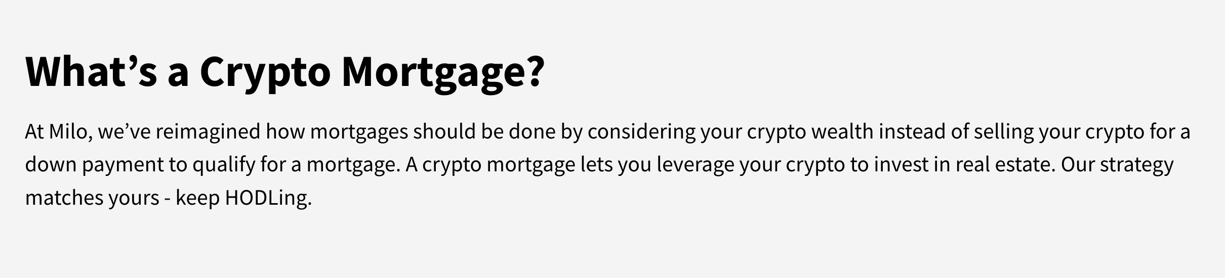milo crypto mortgage