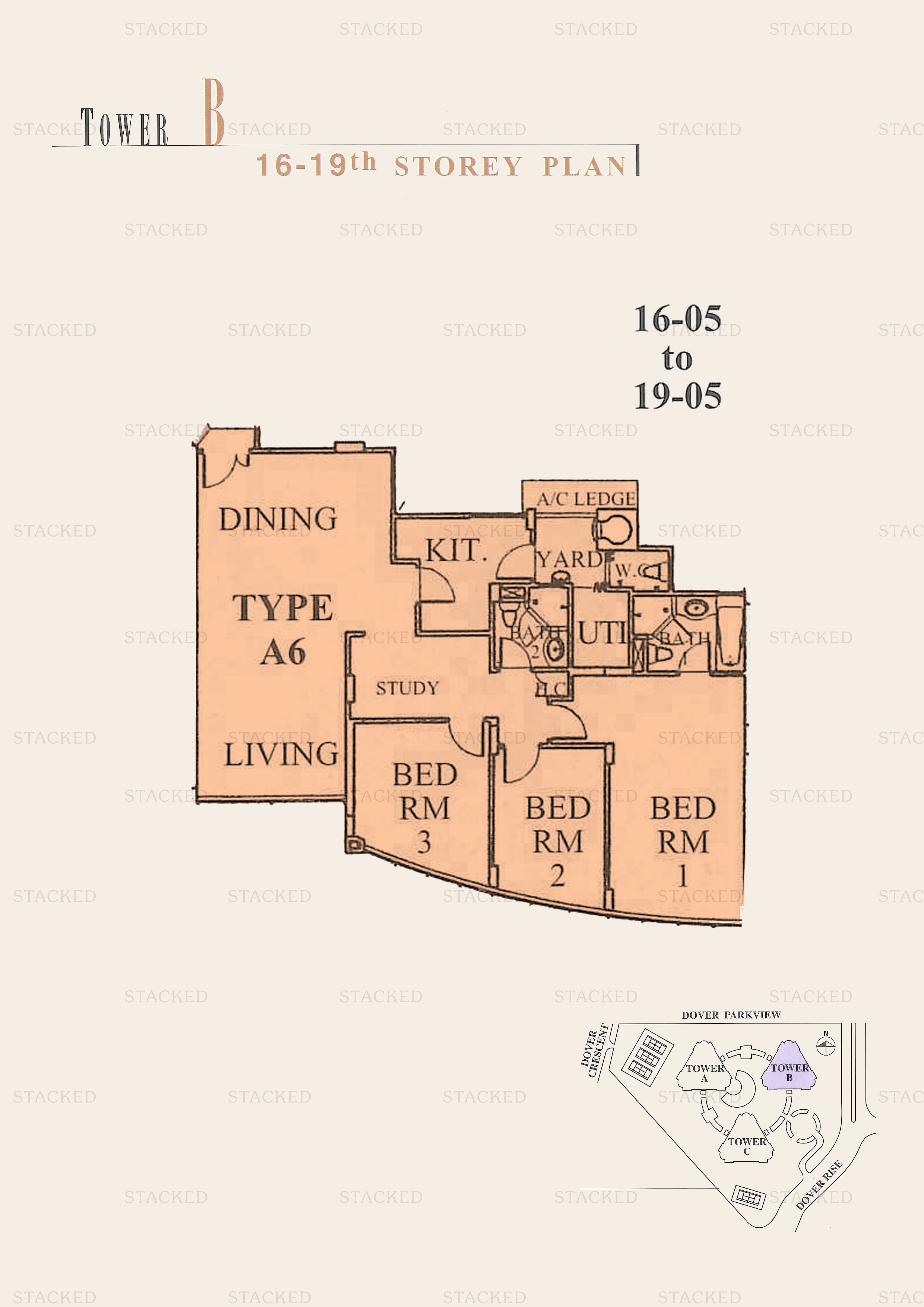 Heritage View floor plan 3 bedroom T1