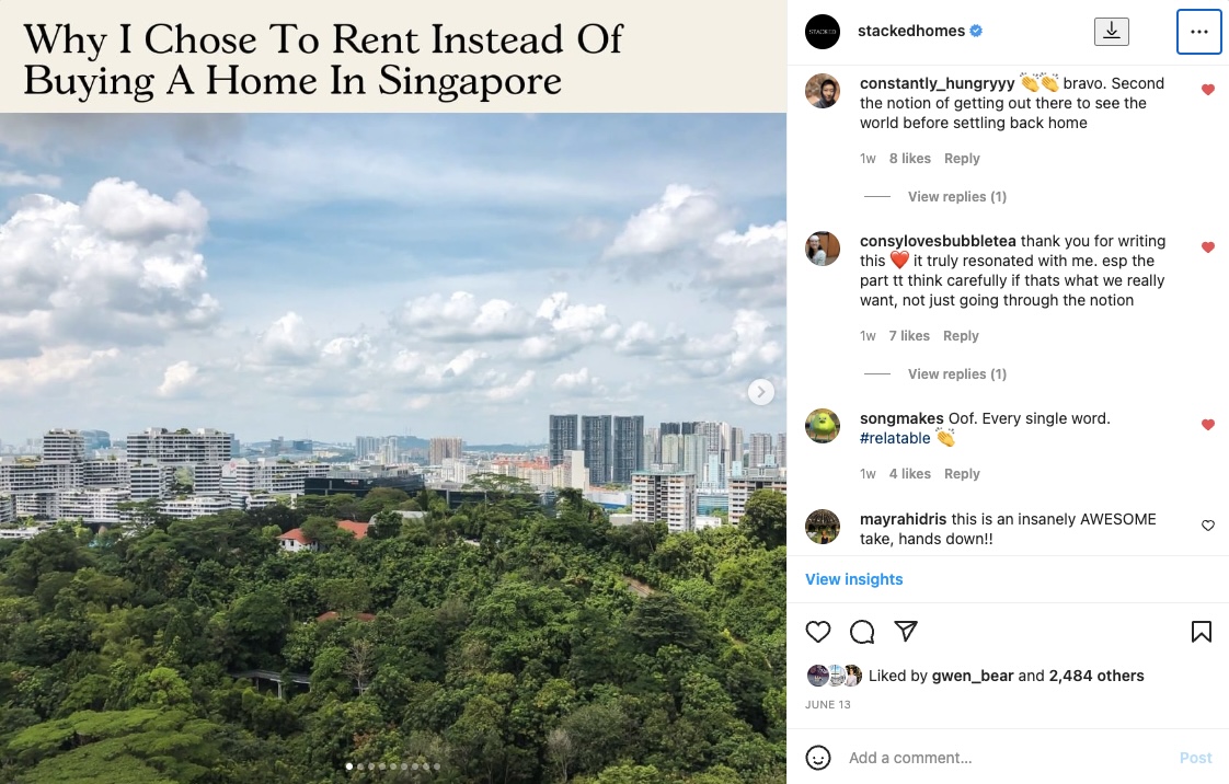 instagram renting