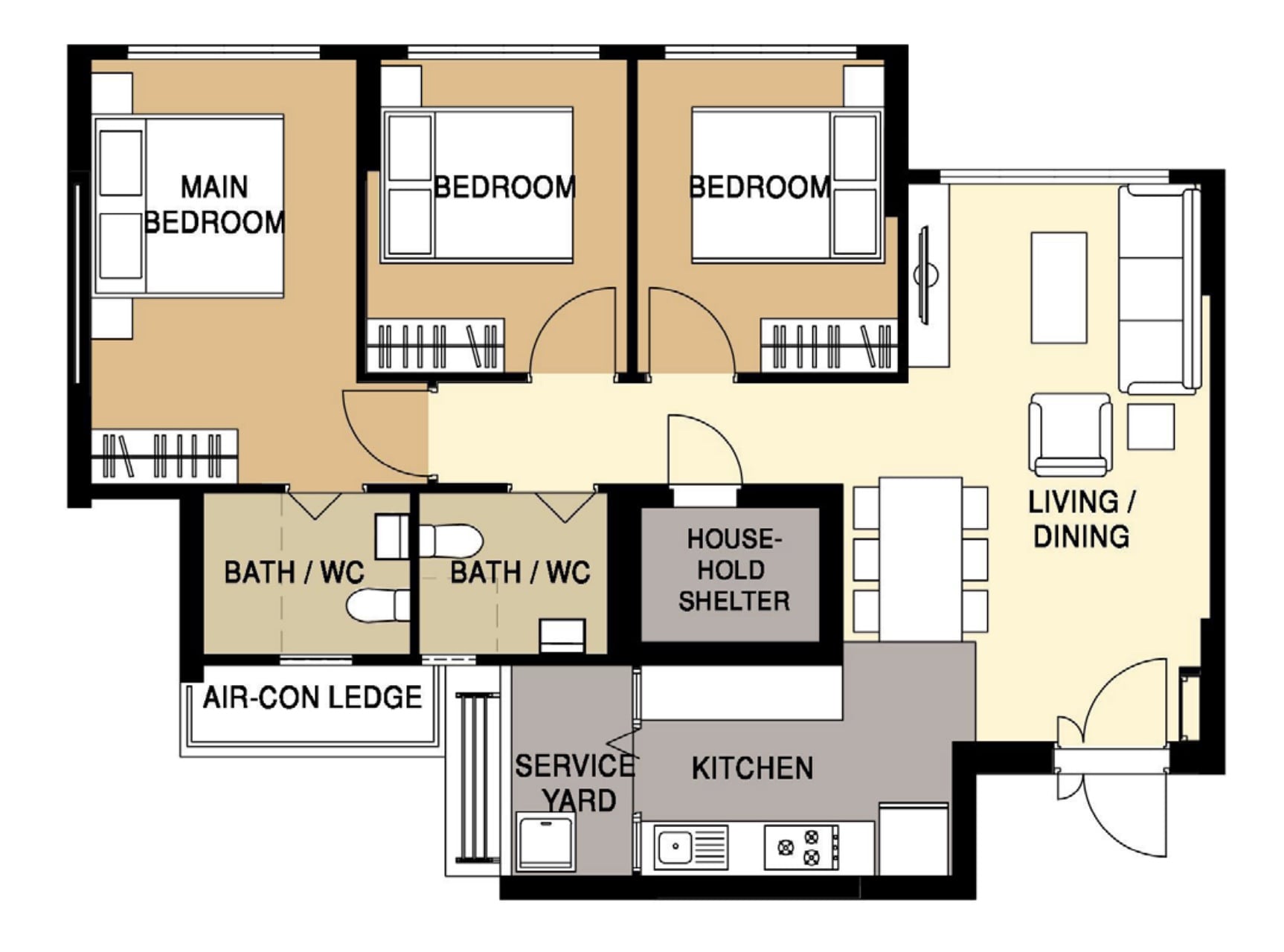 EastGlen @ Canberra 4 Room Flat