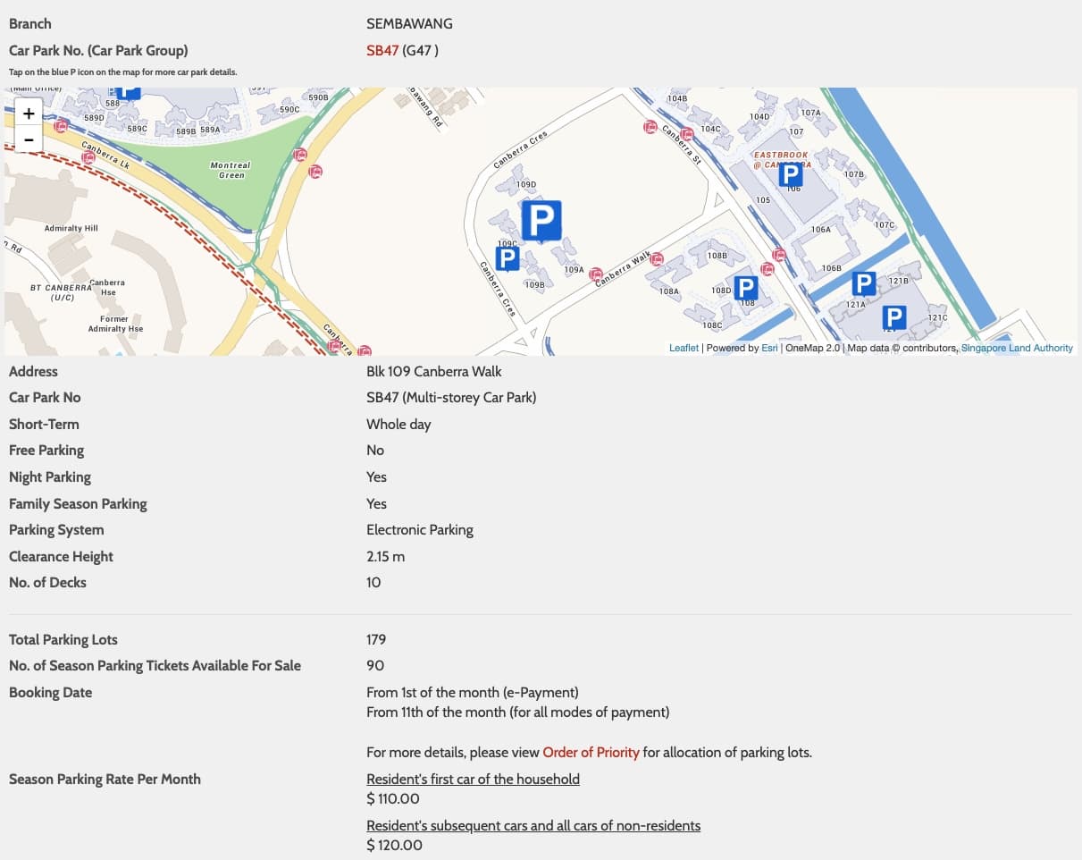 eastglen canberra parking