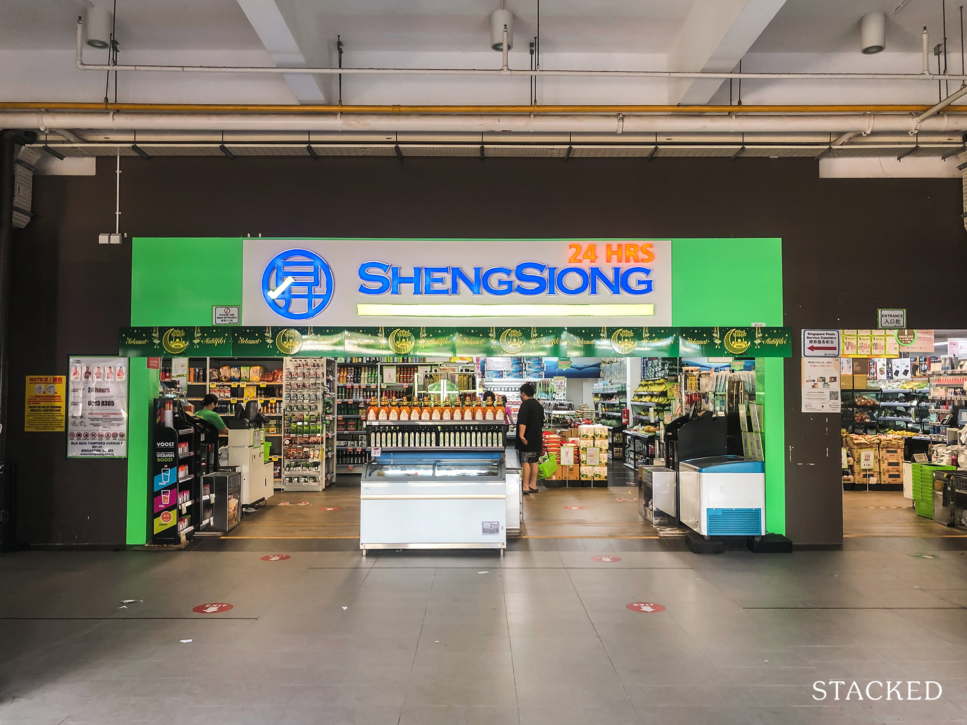 Tampines GreenRidges 8 commercial podium Sheng SIong market