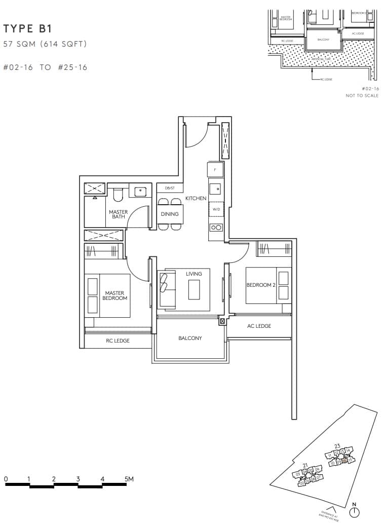 Amo Residence 2 Bedroom Floor Plan