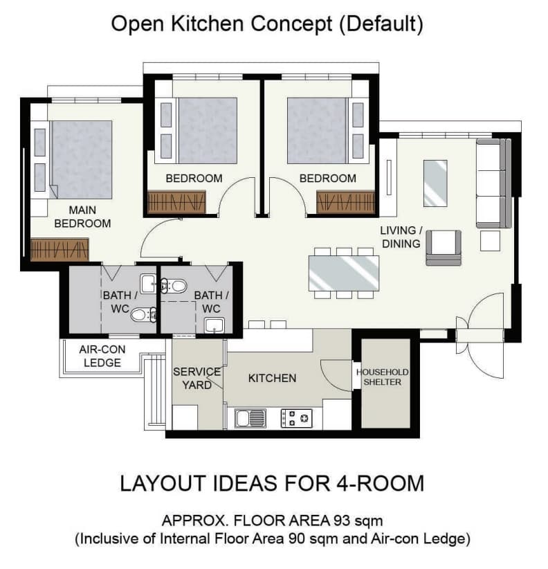 Matilda Sundeck 4 Room Flat Layout