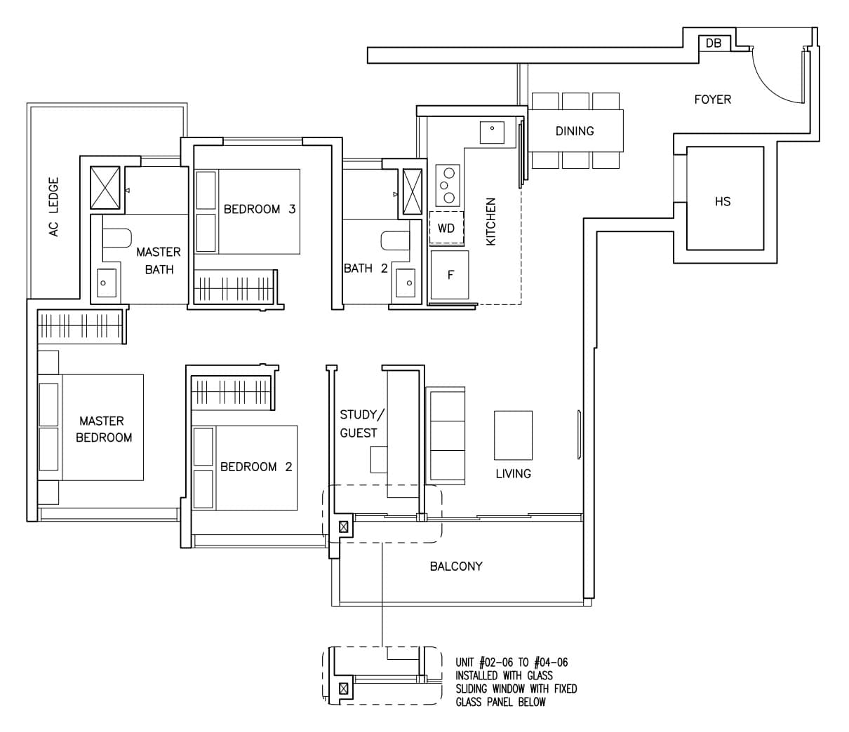 3 bedroom the arden 1109 sqft