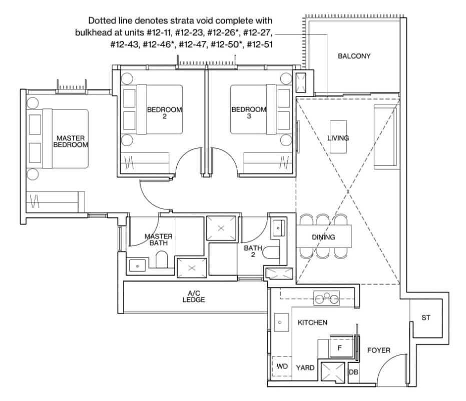 ki residences 3 bedroom layout