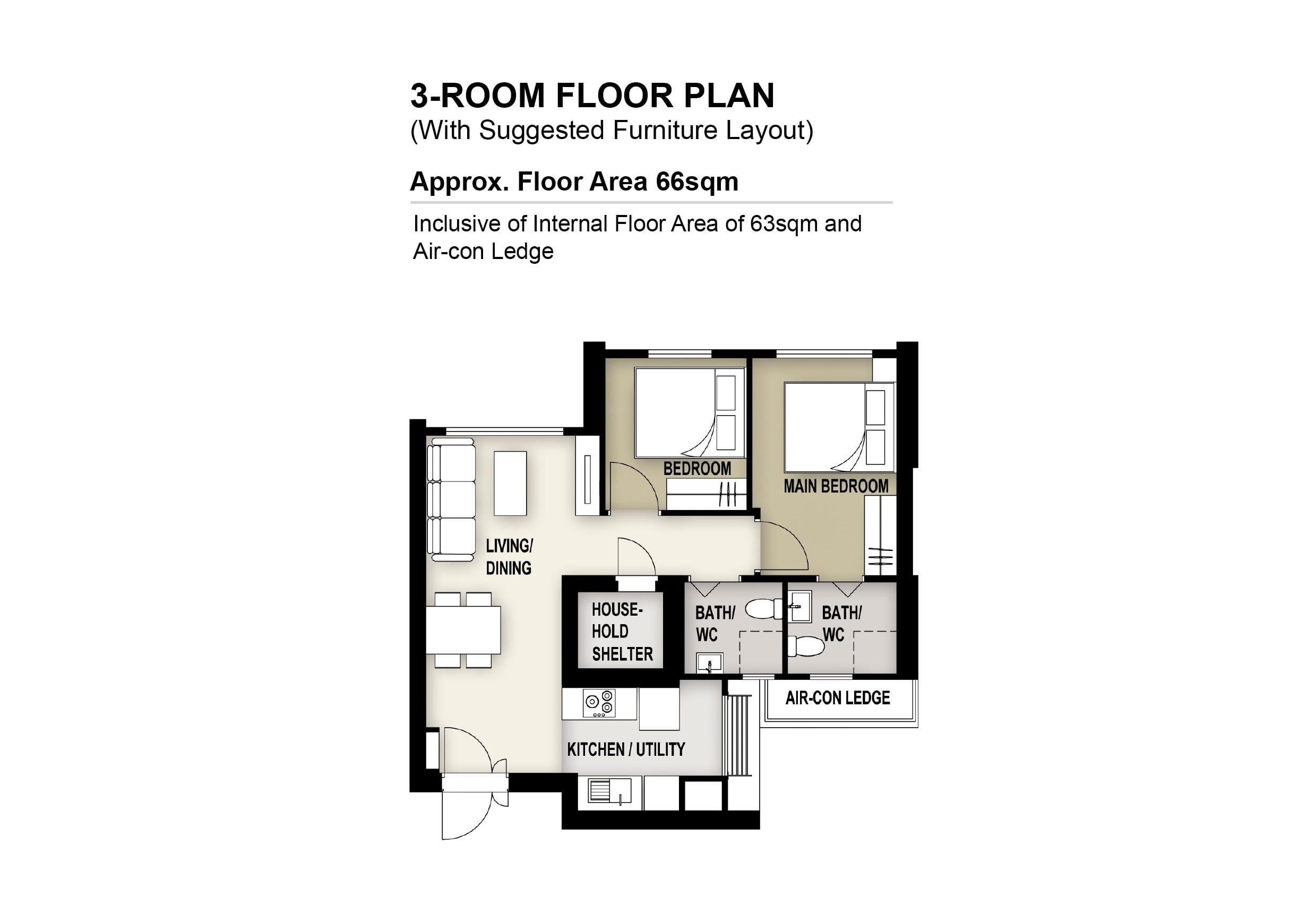 Havelock Hillside 3 Room Floor Plan