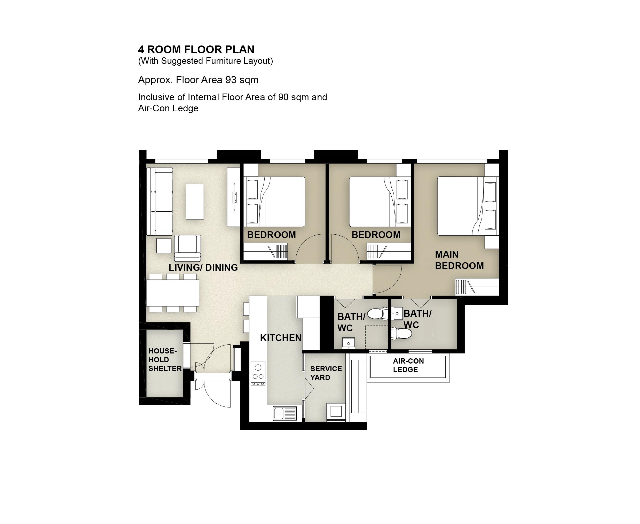 Central Weave @ AMK 4 Room Floor Plan