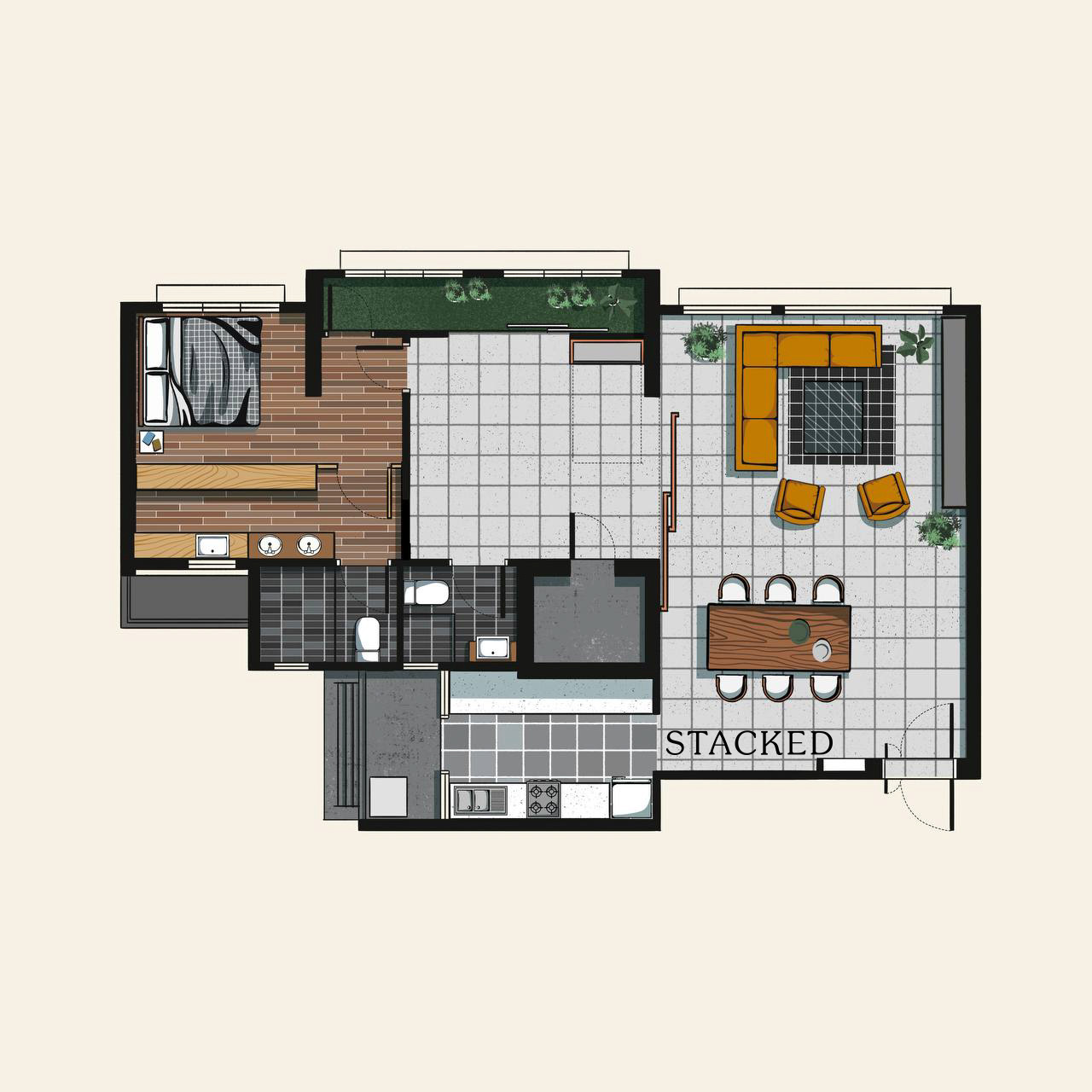 5 room hdb garden