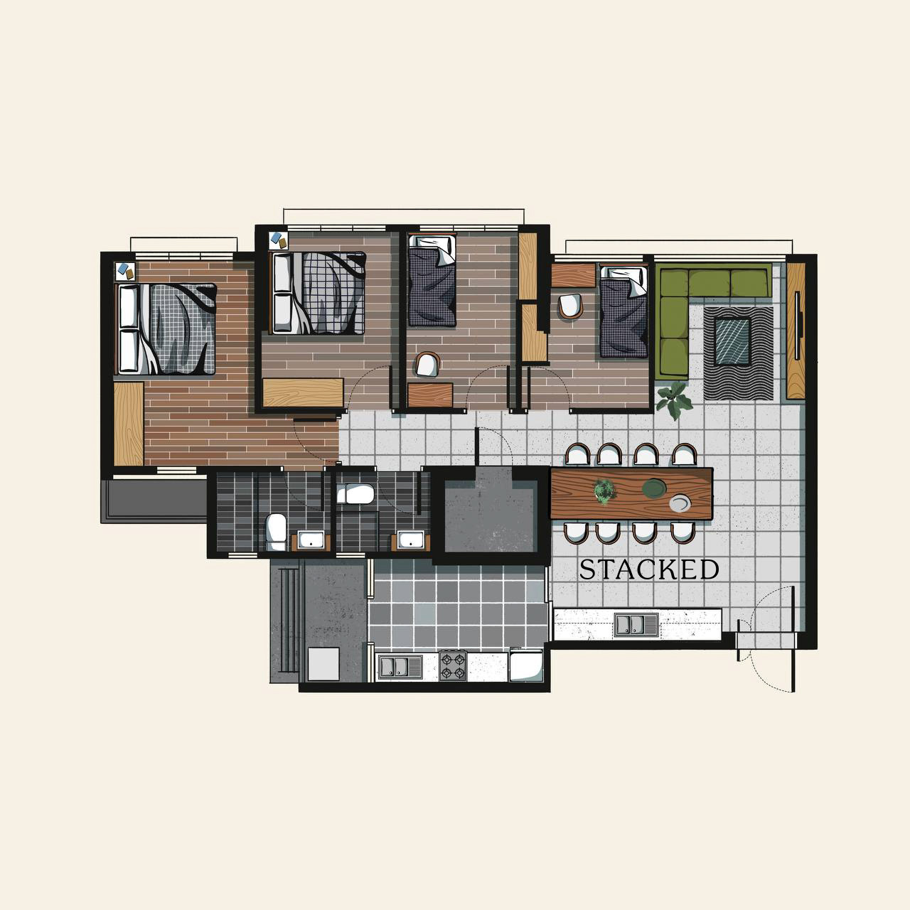 8 Diffe 5 Room Hdb Layout Ideas To