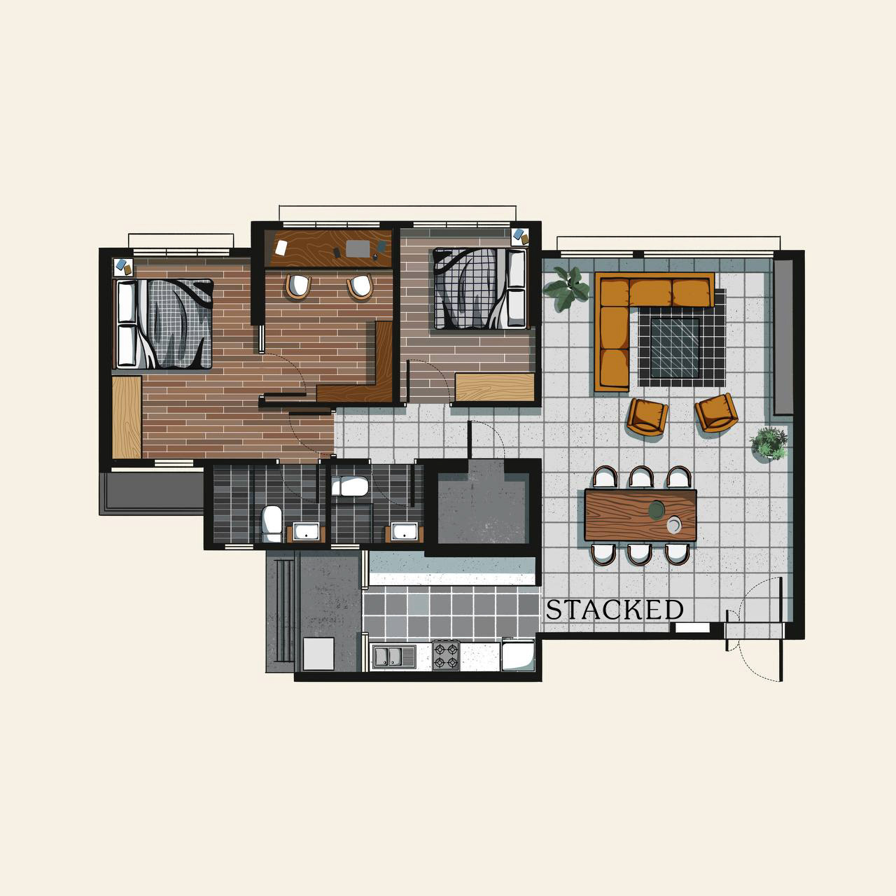 5 room hdb study room