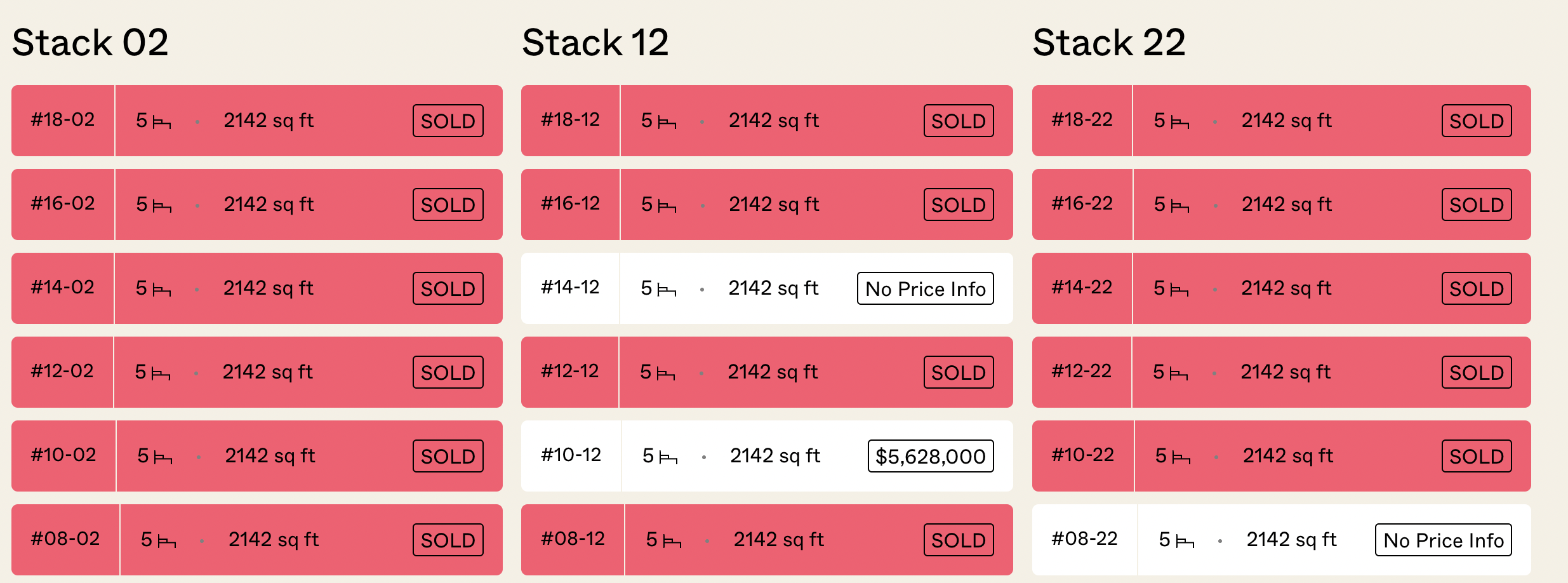 stacked new launch prices