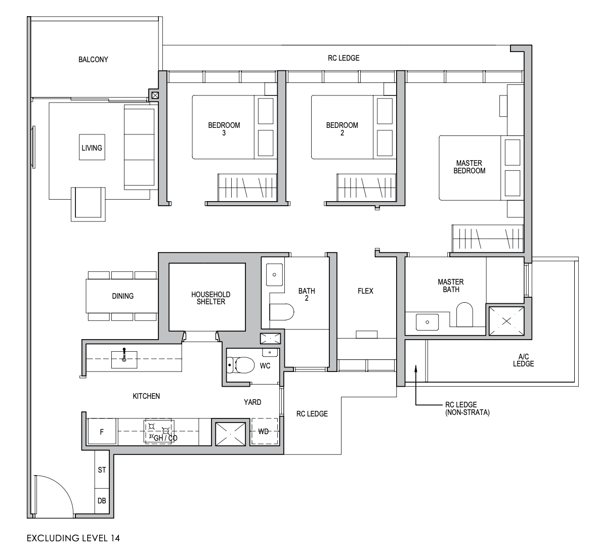 lentor modern 3 bedroom floorplan