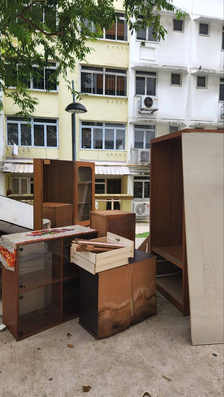 Old furniture pile from neighbours moving out