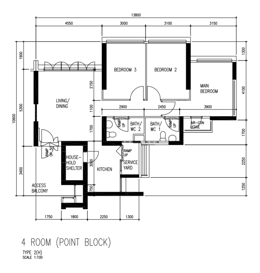 4 room point block