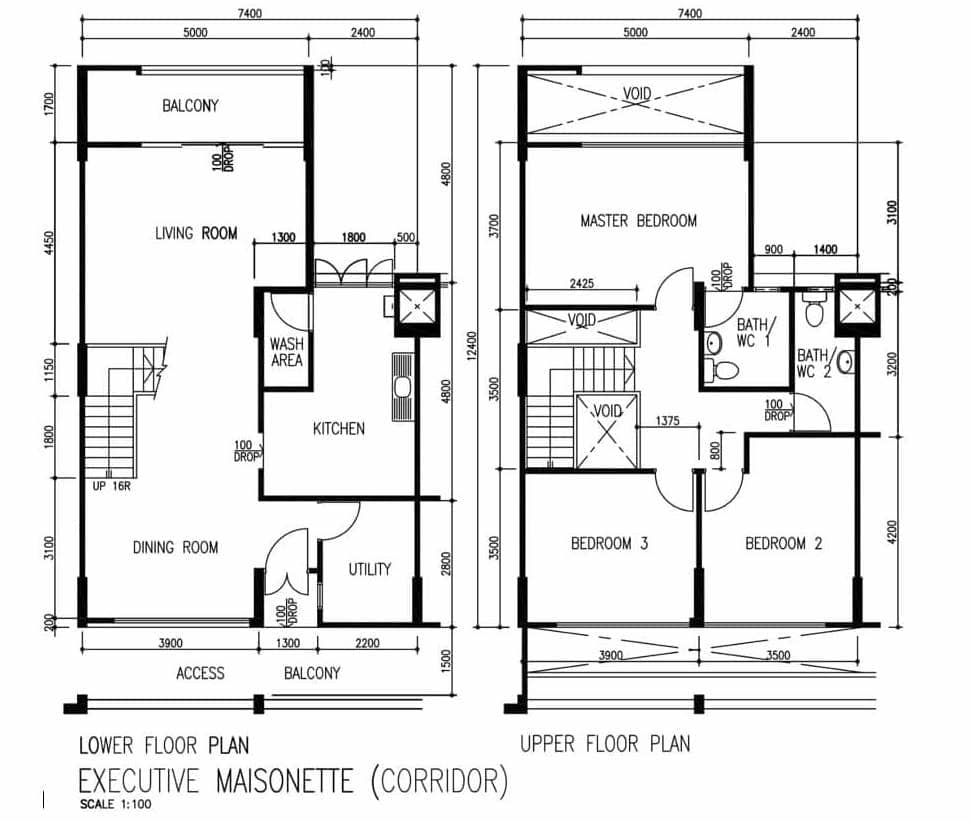 executive maisonette floor plan 1