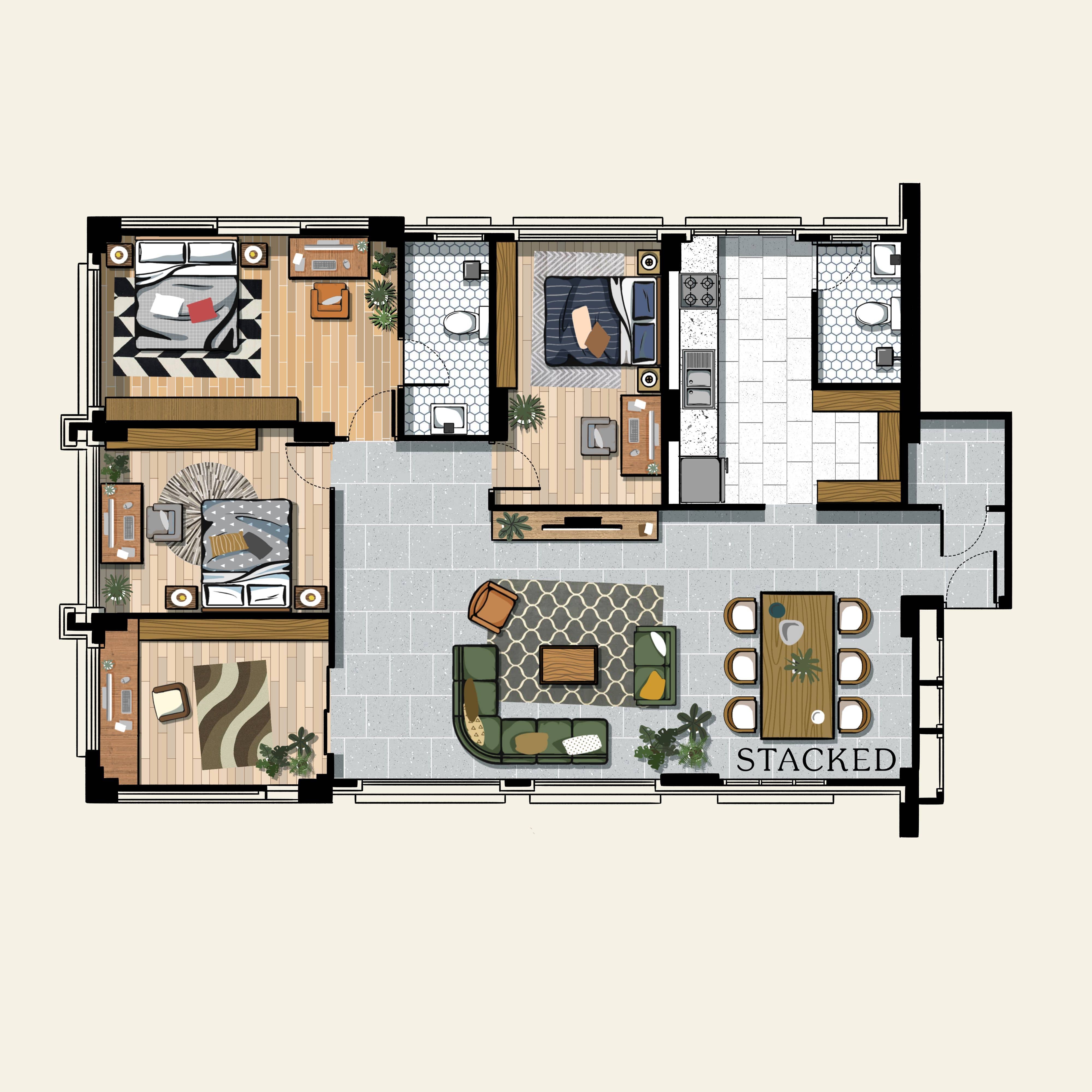 original layout executive apartment
