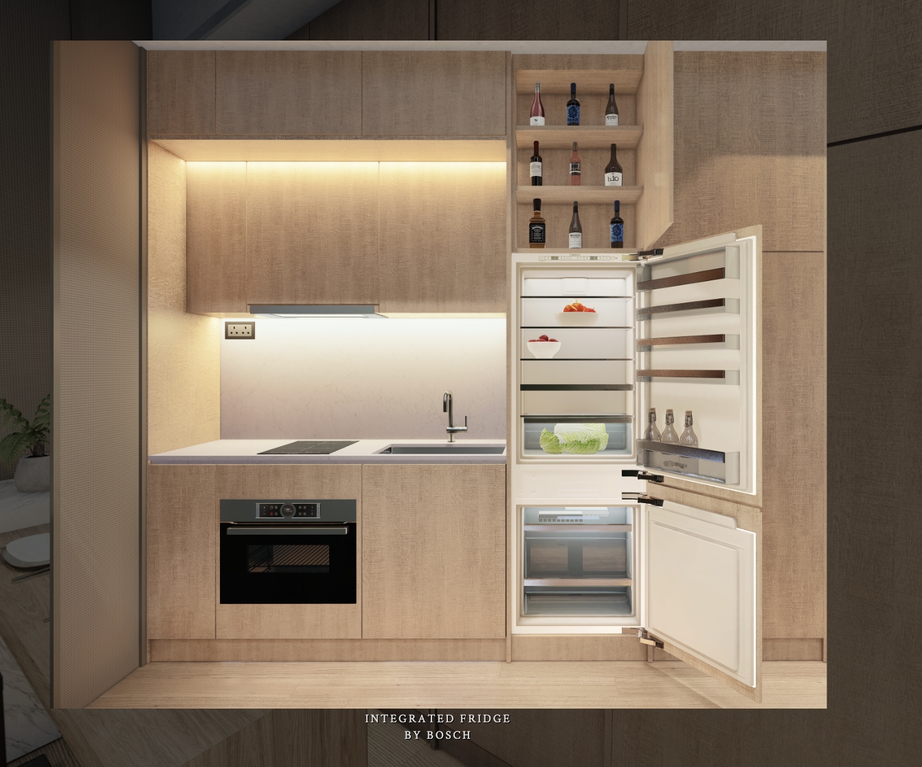 Ikigai 1 Bedroom Study Type A1 unit Integrated Fridge