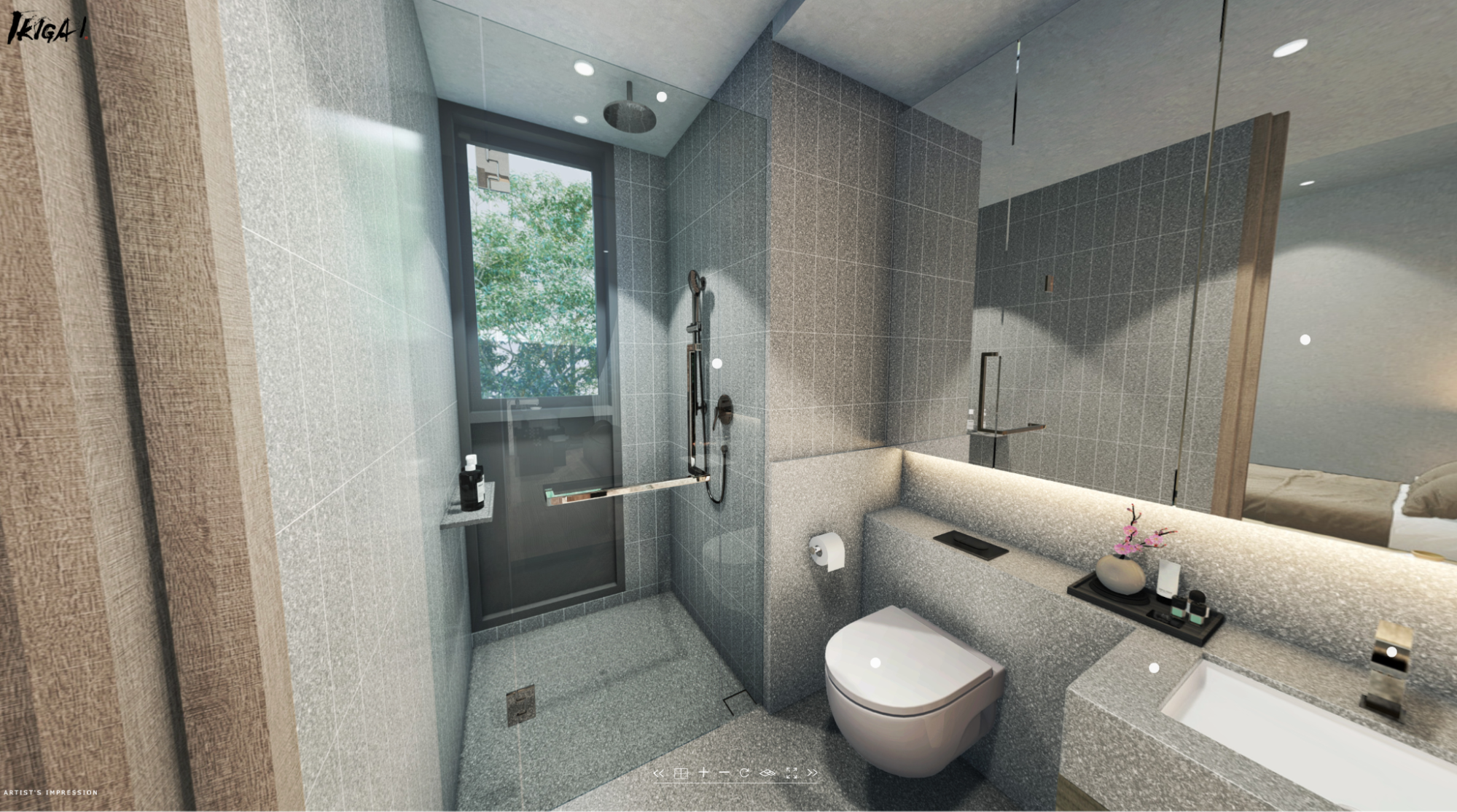 Ikigai 1 Bedroom Study Type A1 unit Shower