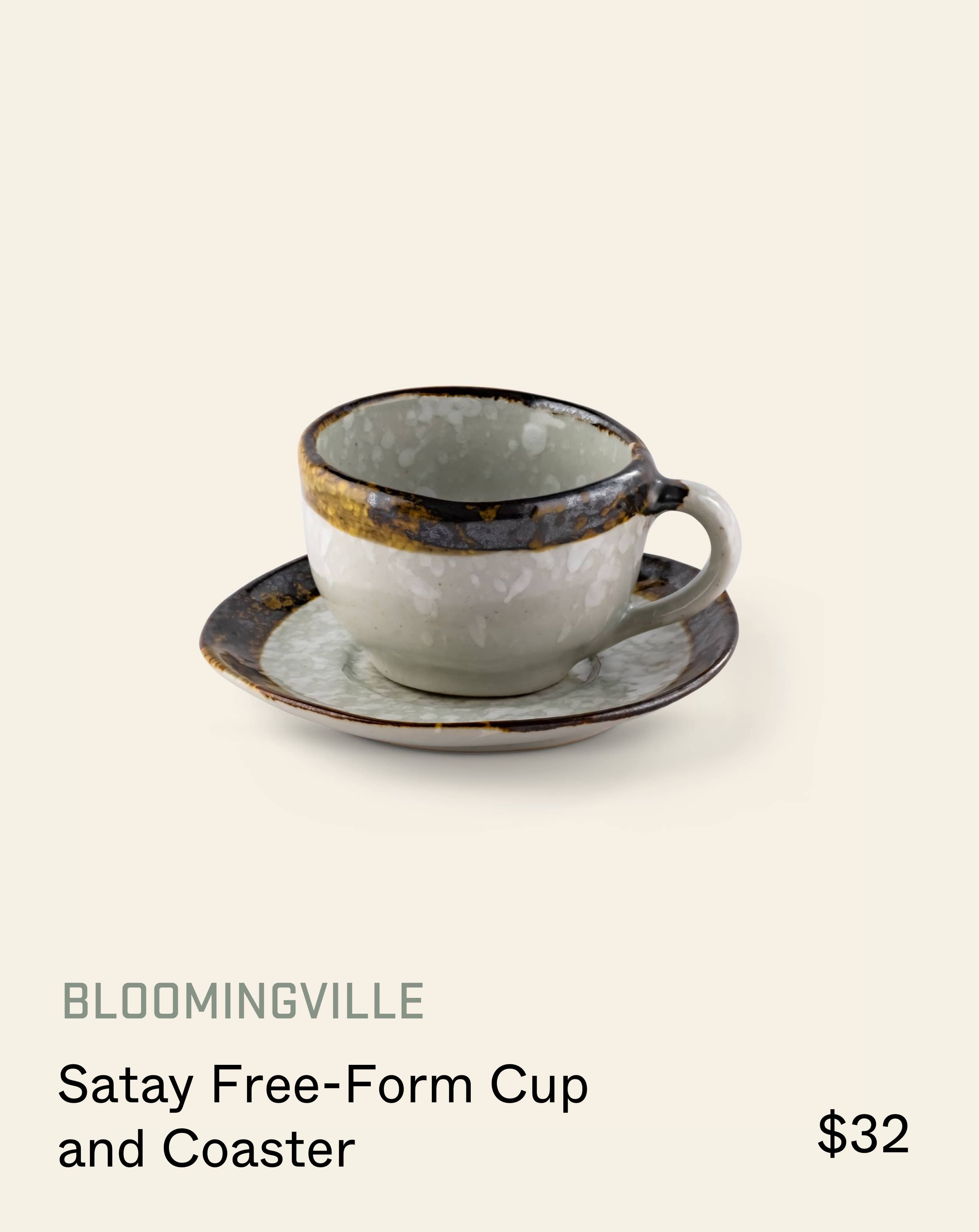 Stacked Store Satay Free Form Cup And Coaster