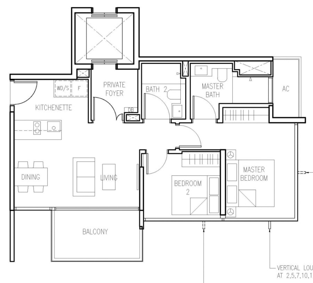 Cairnhill 16 2 bedroom 775 sqft floor plan 2043700 4