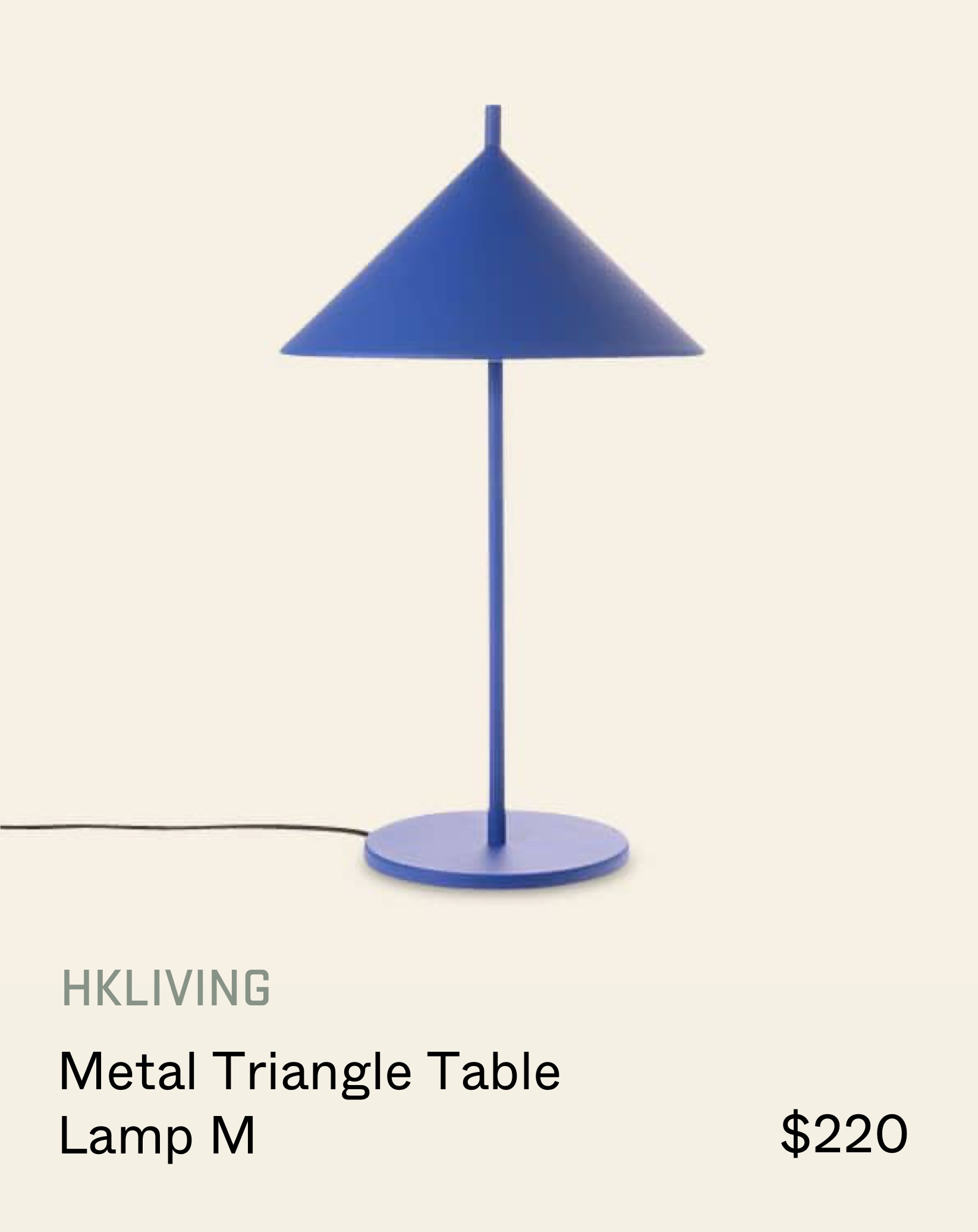 Stacked Store HKLIVING Metal Triangle Table Lamp M