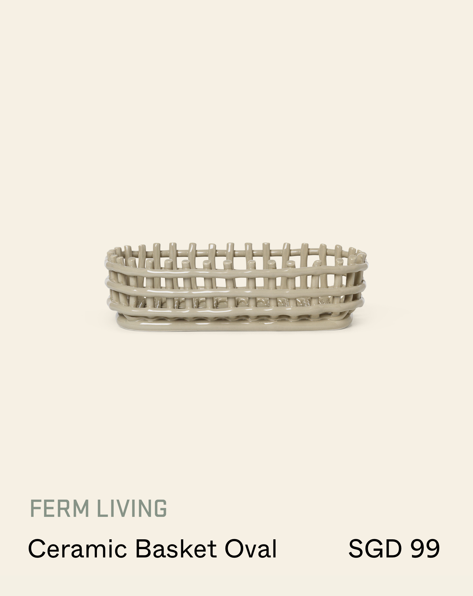 Stacked Store FERM LIVING Ceramic Basket Oval