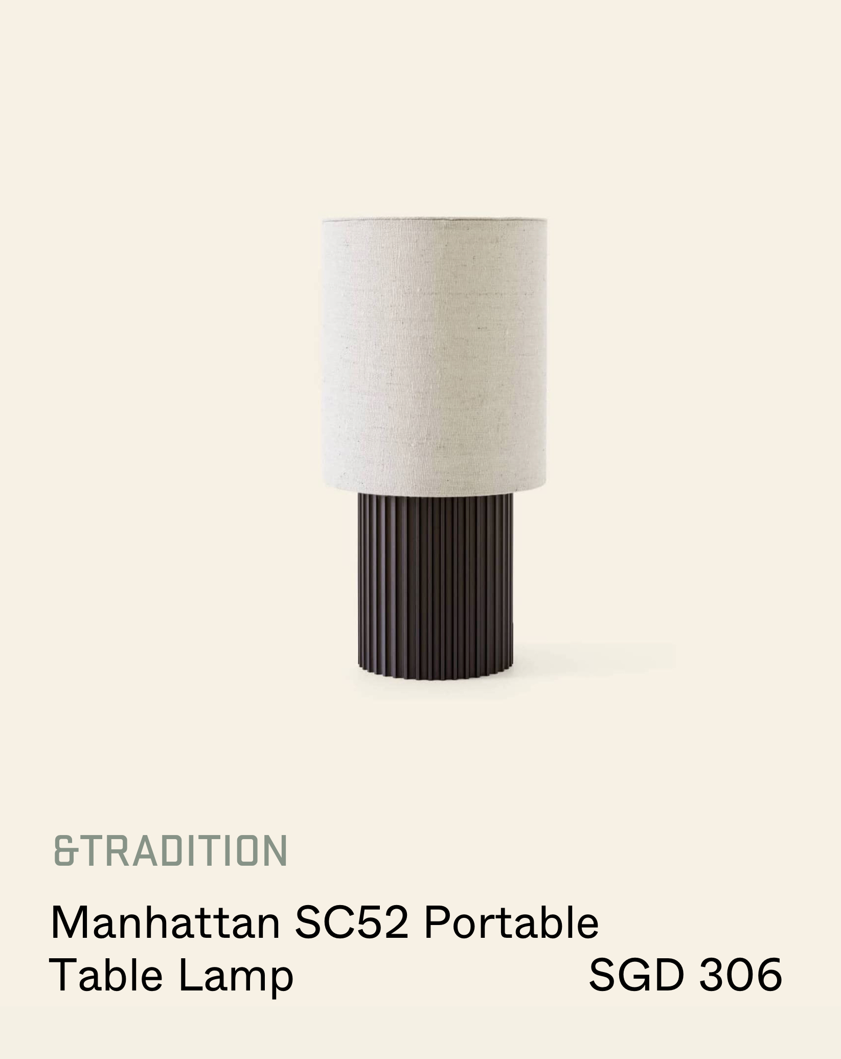 Stacked Store &TRADITION Manhattan SC52 Portable Table Lamp