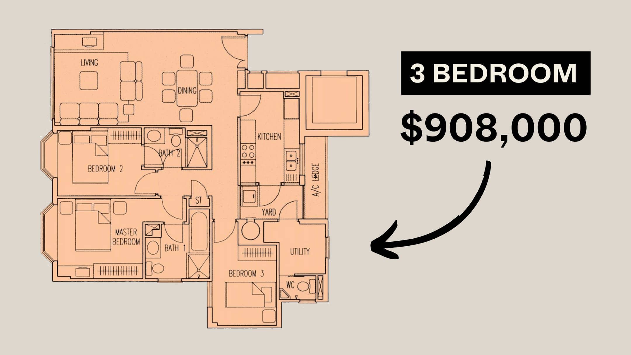 cheapest 3 bedroom resale condo singapore