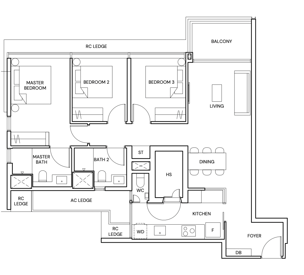 terra hill 3 bedroom floorplan