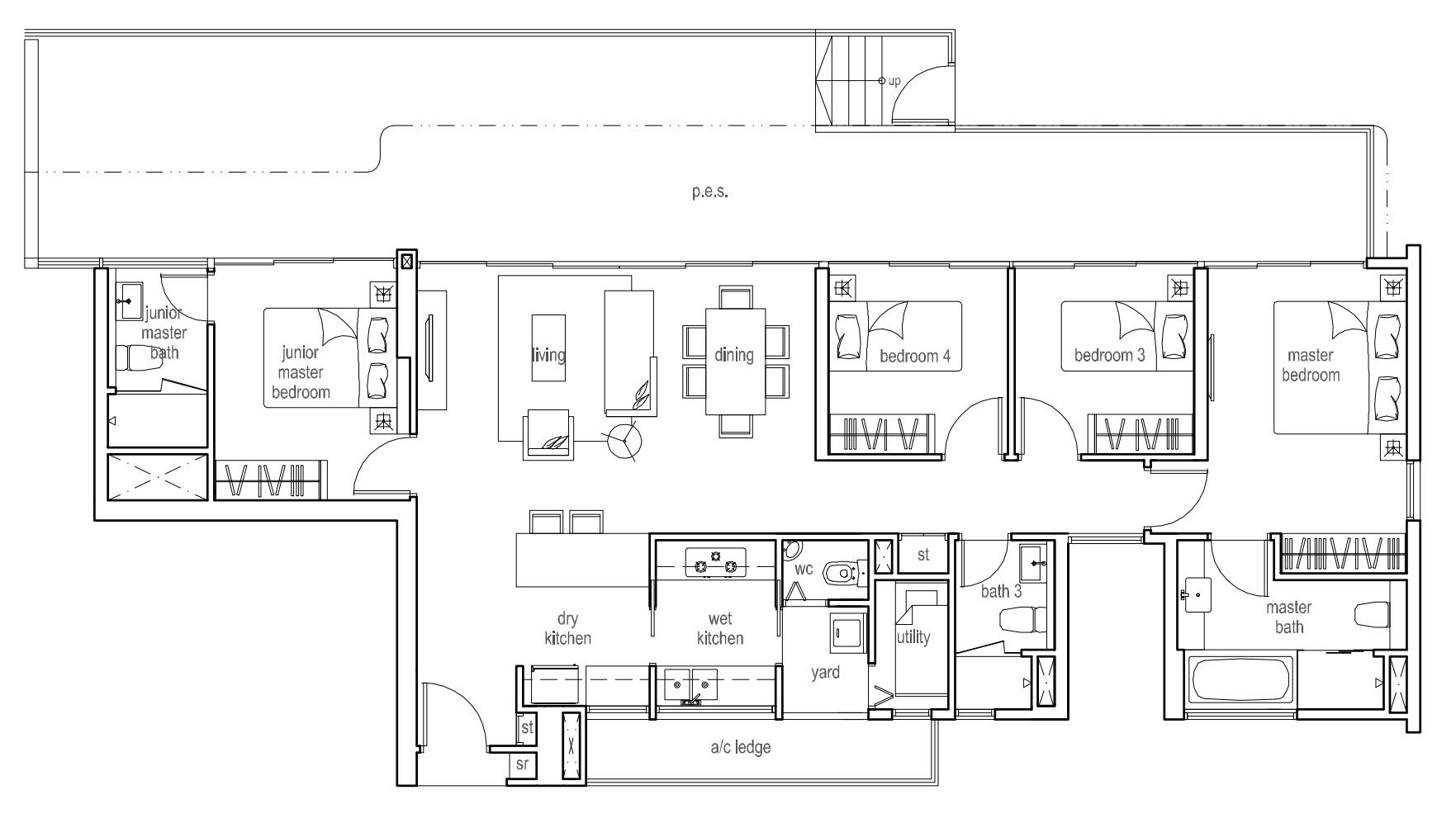Tree House 4 bedroom floor plan