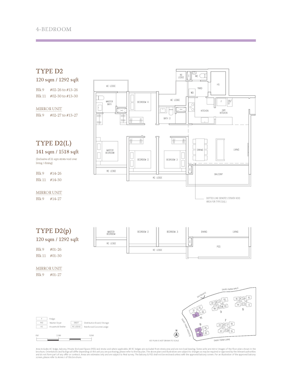 The Botany at Dairy Farm 4 Bedroom Type D2 1292 Sq ft floor plan