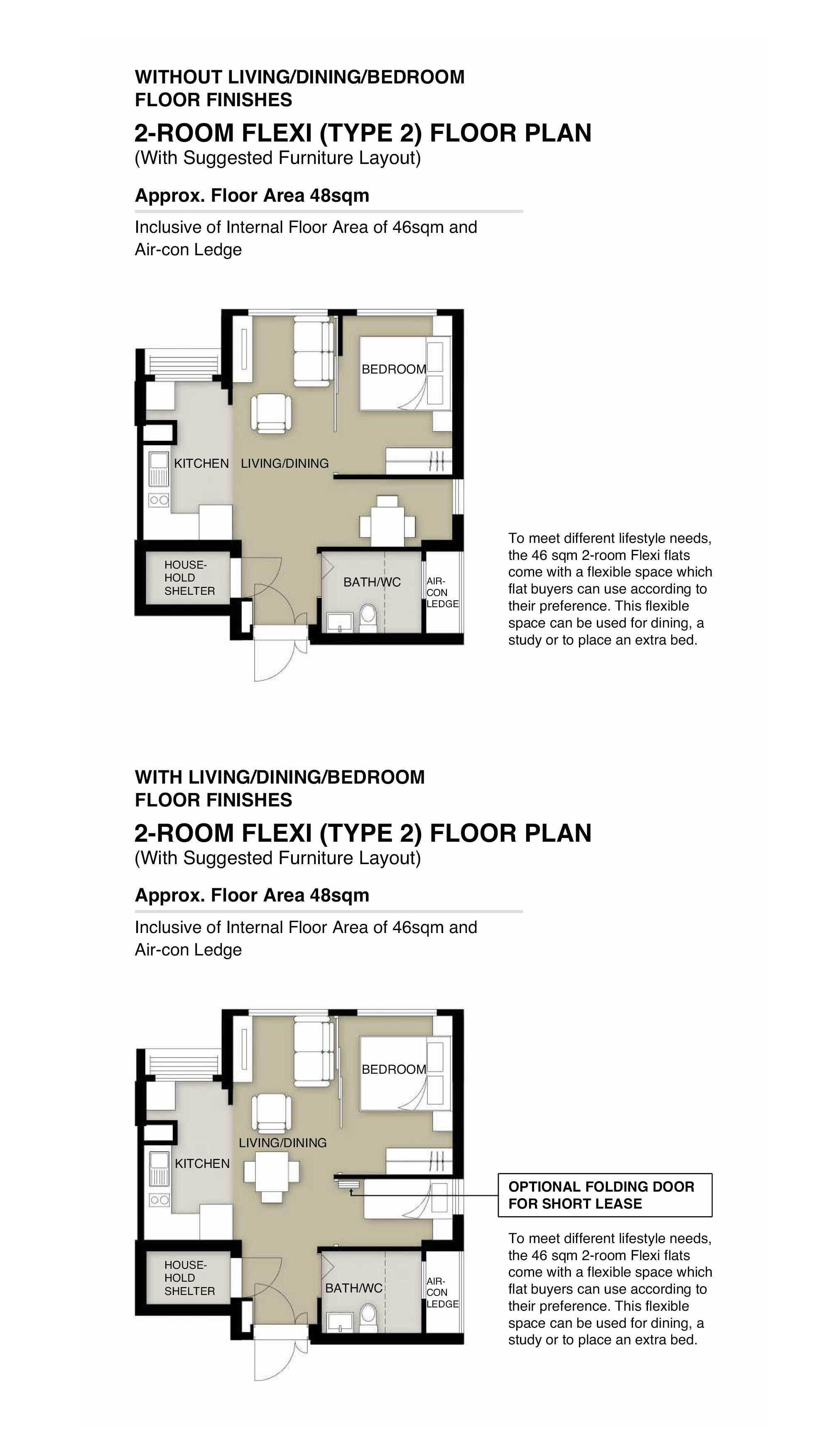 Brickland Weave 2 Room Flexi Type 2 Floor Plan