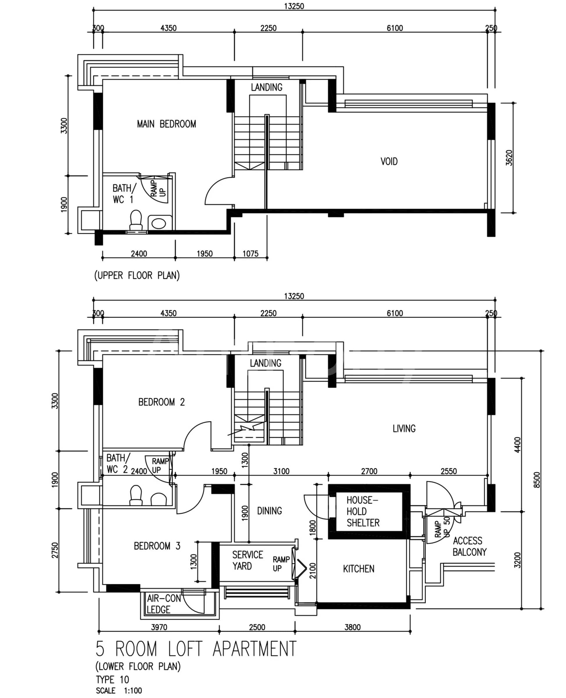 Punggol Sapphire 5 Room Loft Floor Plan