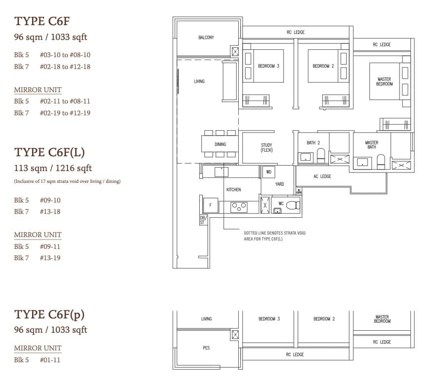 the botany 3 bedroom flexi 1033 sqft