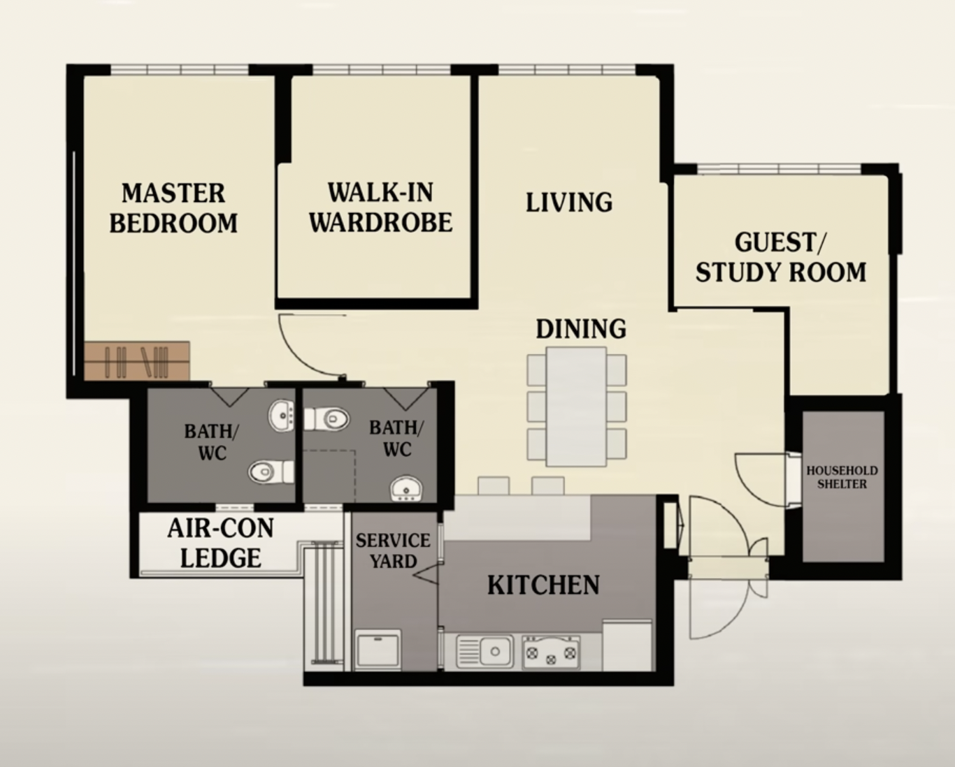 hdb additional guest room layout