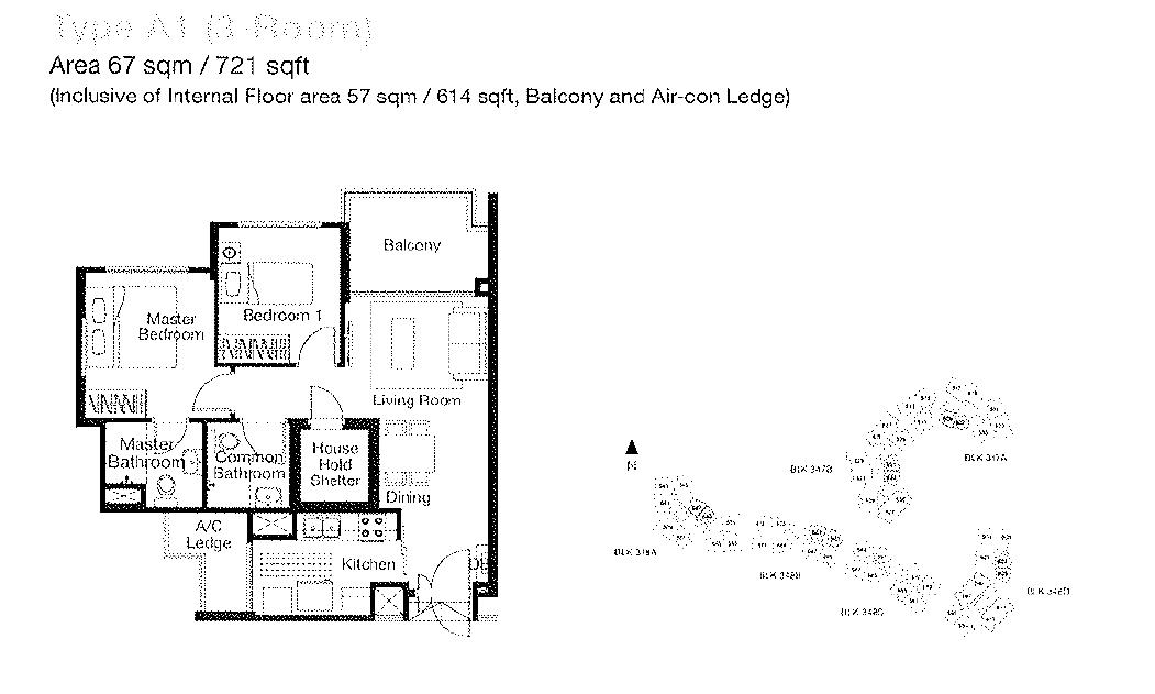 Adora Green 3 Room Flat 1