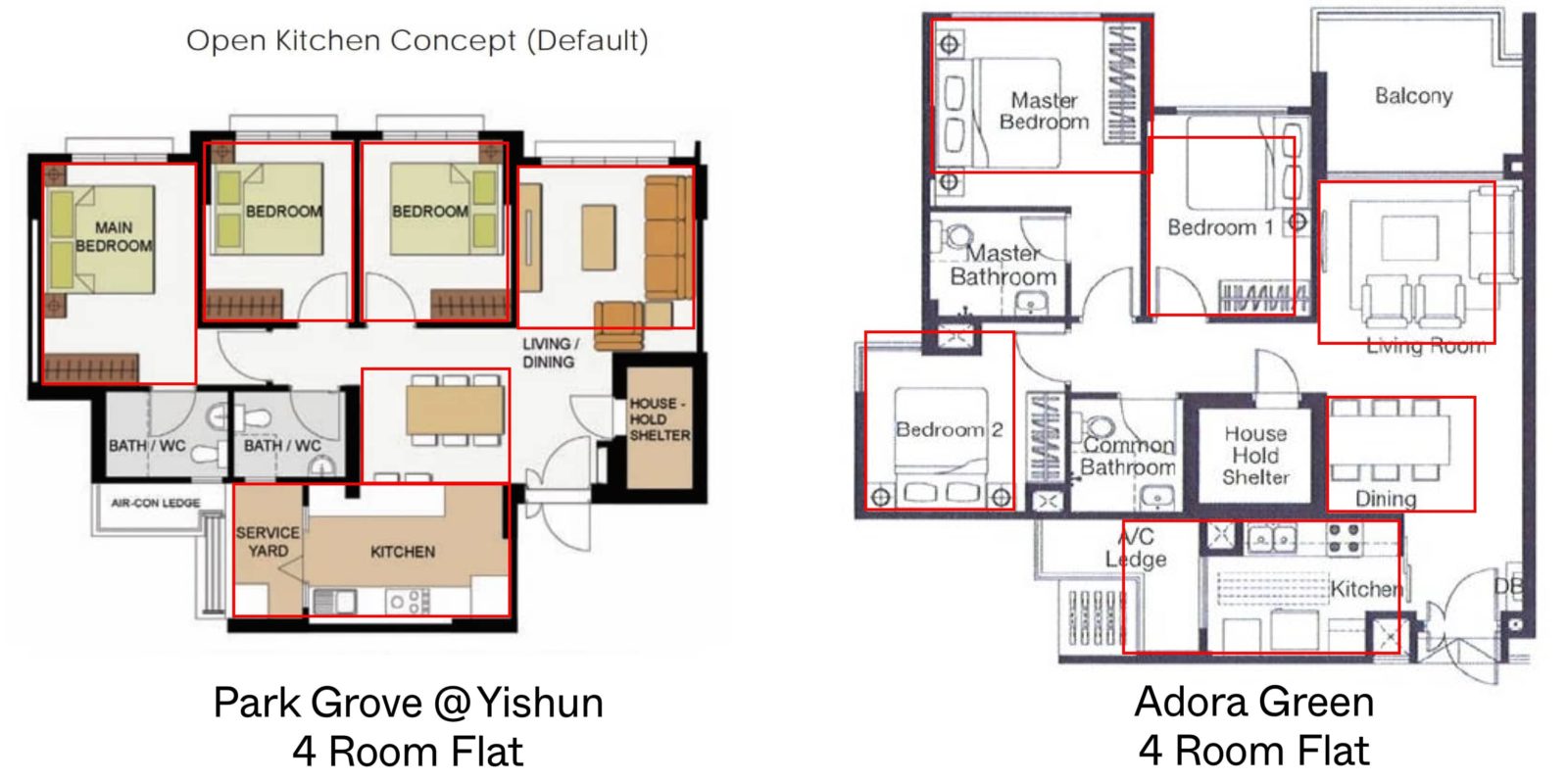 4 room flat comparison adora green vs park grove