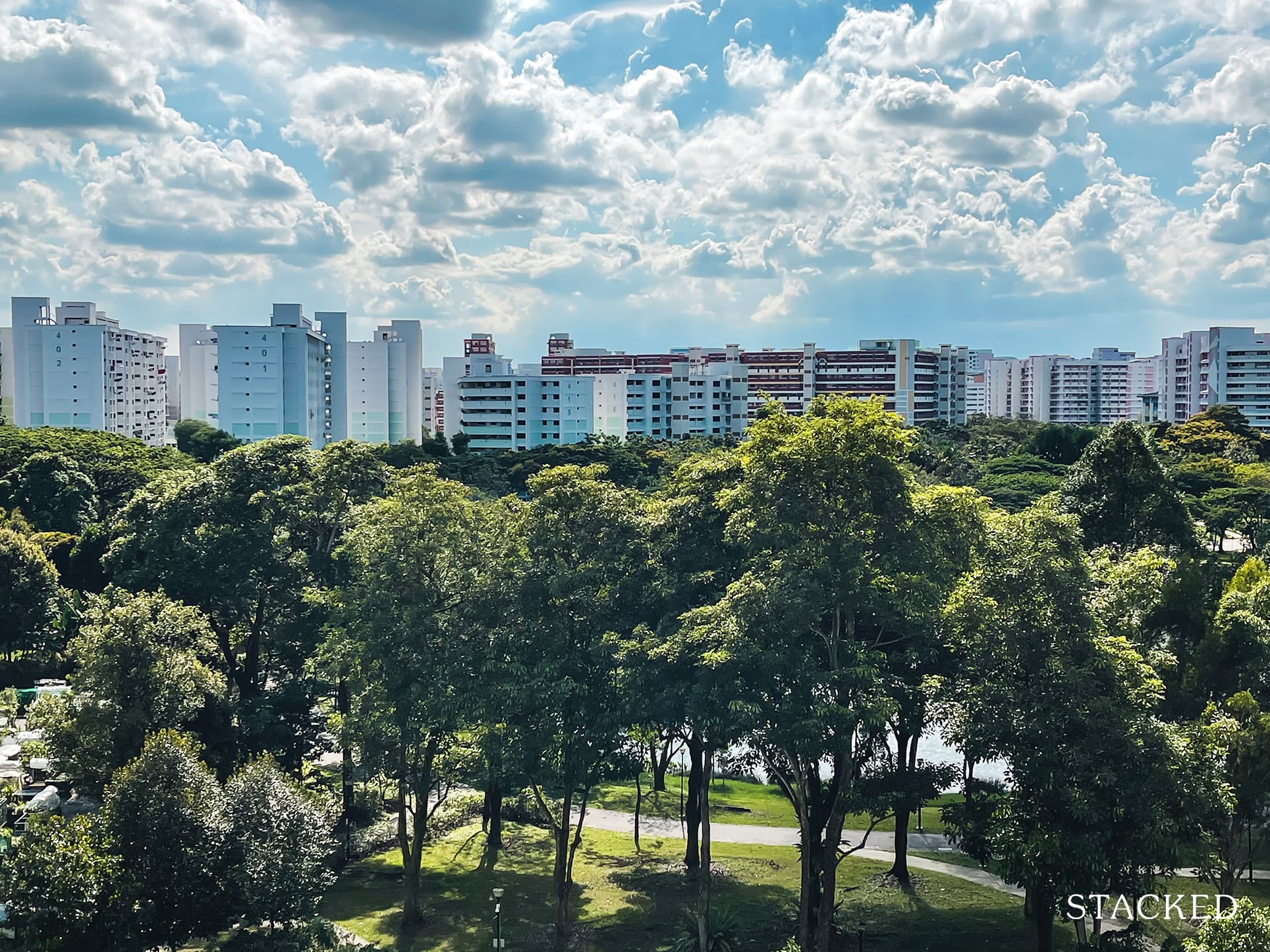 Parkland Residences DBSS top view buildings and greenery