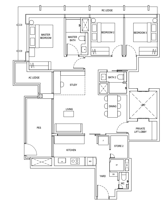 the continuum 3 bedroomstudy floorplan
