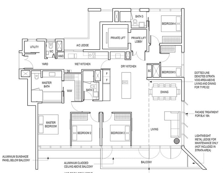 amber park 5 bedroom type e2 floor plan