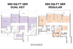 dual key vs regular unit layout singapore