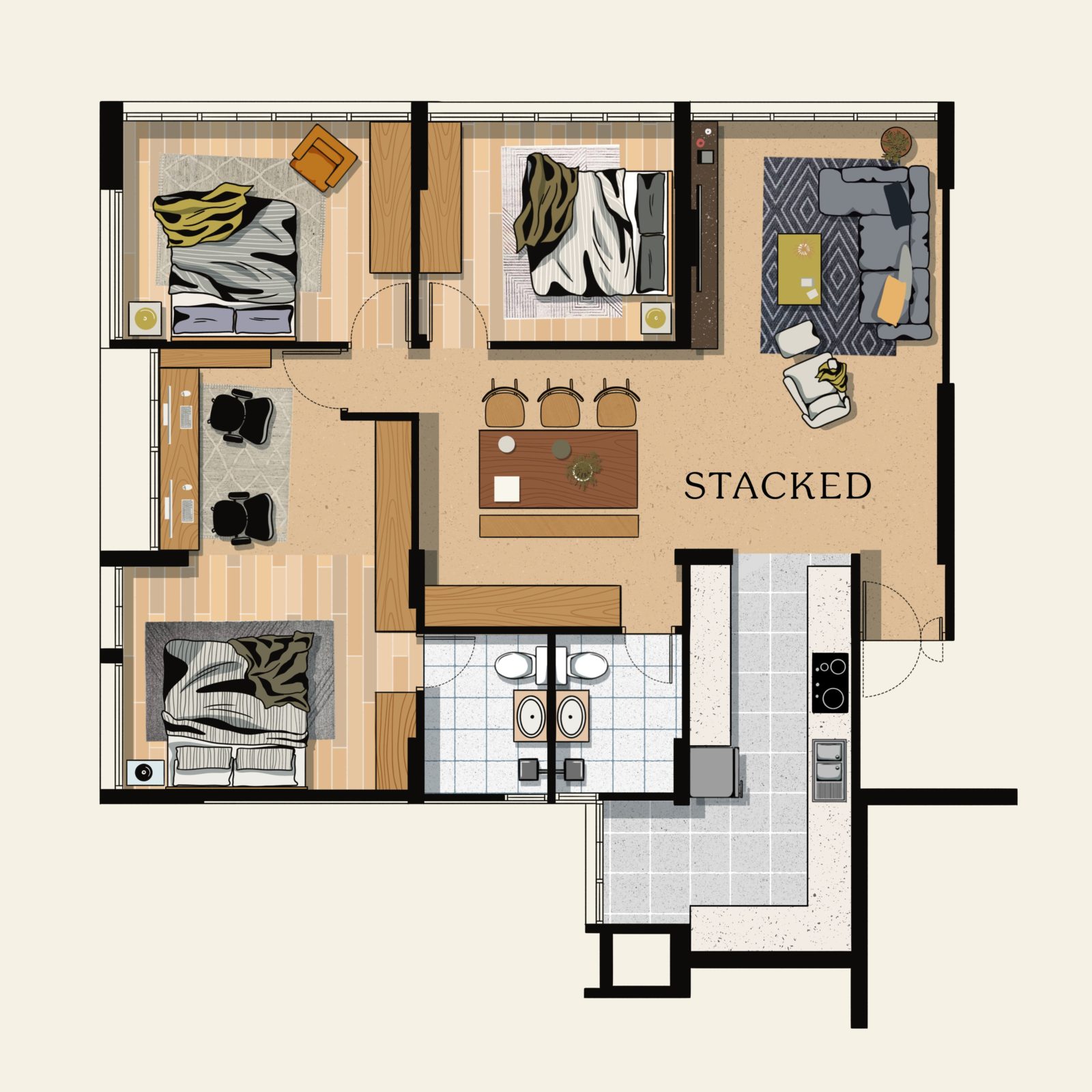 5 room extended master
